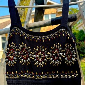 Grace beaded knit black dress